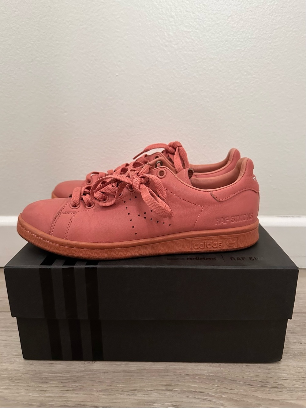 Raf Simons Women's Coral Pink Leather Sneakers